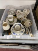 19th & 20th cent. Ceramics:New hall tea bowl and saucer, Haviland Limoges two cups and saucers