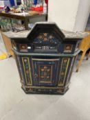 19th cent. Scandinavian painted corner cupboard with later paint work. 30ins. x 20ins. x 36ins.