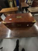 19th cent. Rosewood writing slope with brass fittings.