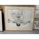 English School: Pencil and charcoal, nude man signed bottom right, framed and glazed. 22½ins. x 17¾ - Image 1 of 3