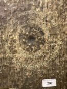 19th cent. Chinese bronze gong with engraved inscription to the centre. Dia. 17ins. From a