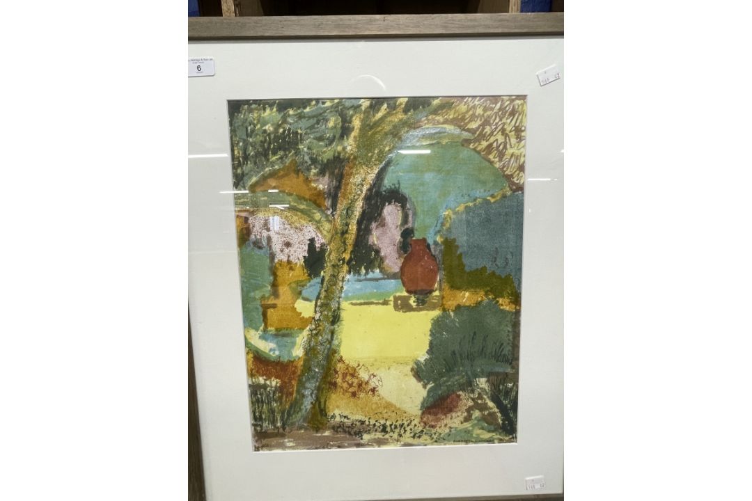 Margaret White: Watercolour framed and glazed 15ins. x 11½ins, oil on board river study Fabio Rojas, - Image 1 of 3