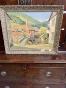 20th cent. English School: 'Packhorse Bridge, Allerford, Somerset' signed bottom left Lesson