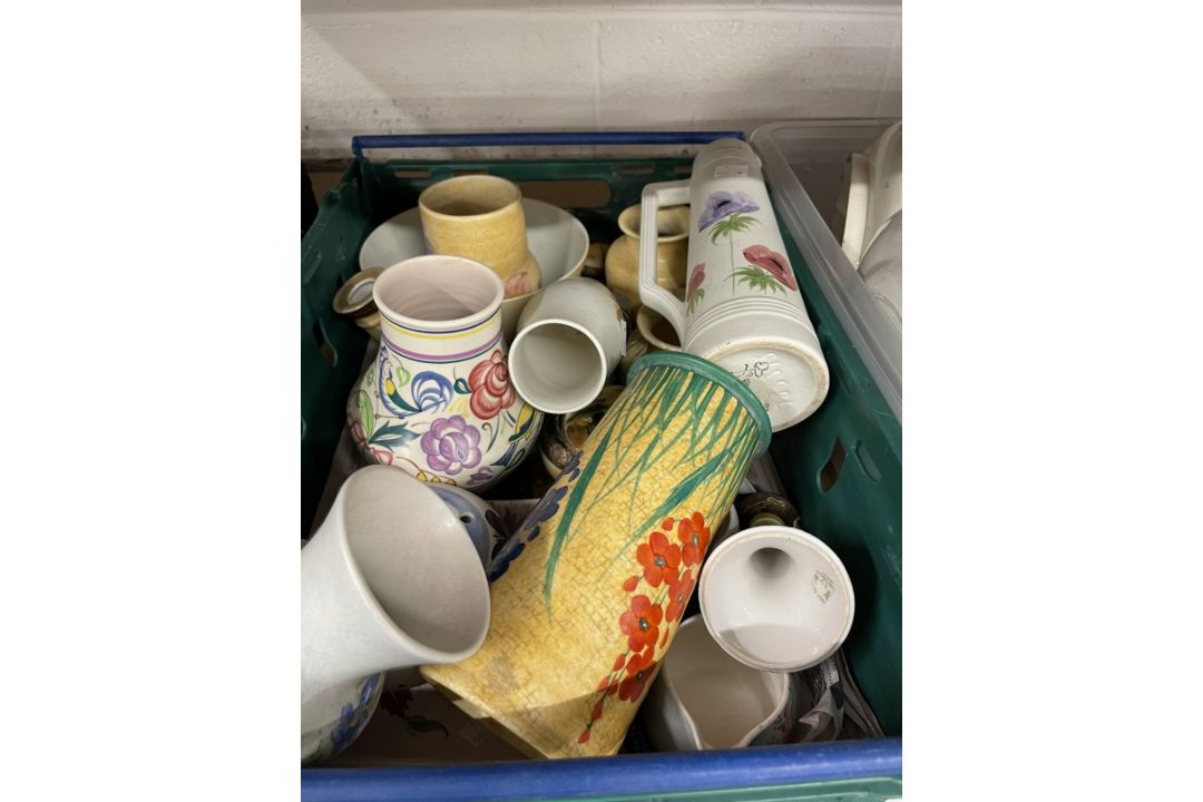 20th cent. Ceramics: Radford ware pottery to include vases, a plate, a bowl, a jug, etc. All