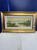 Gianfranco Carandai (1938- ): Oil on board, Lake Massaciuccoli, Lucca, Italy Signed bottom right,