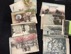 Postcards: Fifty-two cards from the Far East, mainly Japanese, including hand decorated,
