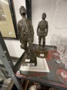 20th cent. Art: Cold cast statues, Peter Hicks of Seend, Wiltshire. Limited edition 150 of 250, 'Man