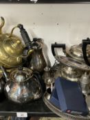 20th cent. Electroplate & Metalware: Eric Clements for Mappin & Webb four piece tea set, condiment