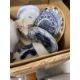 19th cent. & Later Ceramics: Blue and white comfort dogs, two cheese dishes, miscellaneous plates - Image 3 of 3