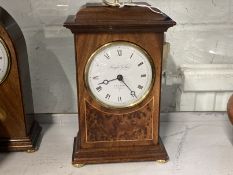 Clocks: 20th cent. Knight & Gibbons mechanical hardwood case signed white enamel dial with Roman