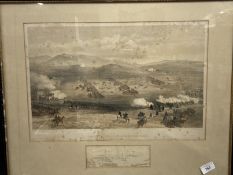 Militaria: 19th cent. Tinted lithograph Colnaghni's authentic series showing The Charge of The Light