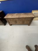 18th cent. Style oak sword chest/coffer of modest proportions. 37ins. x 13½ins. x 17ins.