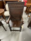 17th cent. Oak wainscot chair with later additions.