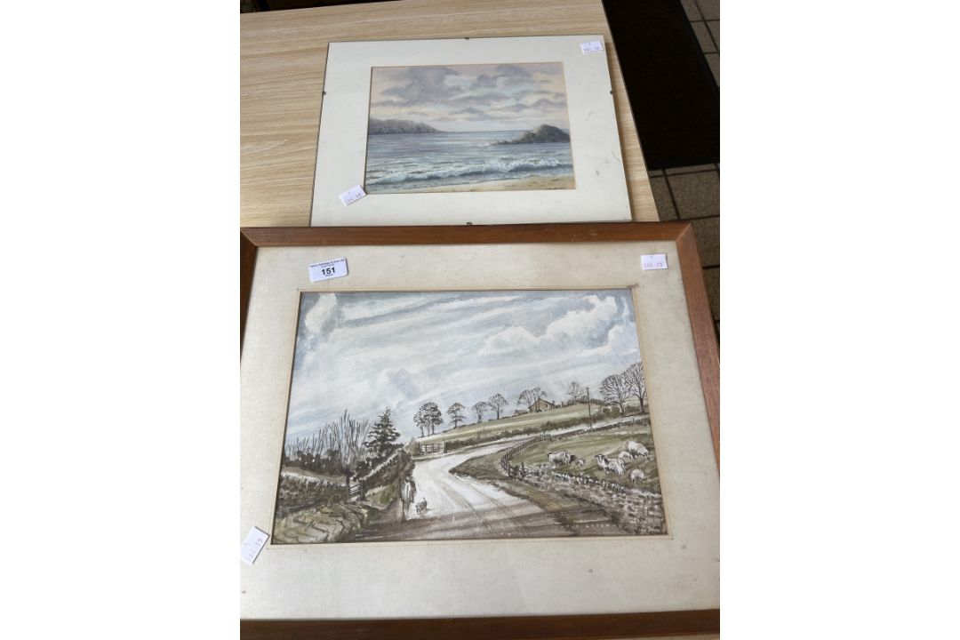 F. H. Ayton: 20th cent. Watercolour on paper pastoral scene, signed bottom right, framed and glazed.