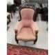 19th/20th cent. Mahogany library chair turned front supports with ceramic castors and plush velvet - Image 1 of 2
