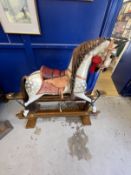 Toys/Rocking Horse: Stevenson Brothers rocking horse, brass plaque to base Stevenson Brothers,