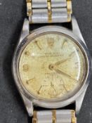 Watches: Rolex Oyster Speedking Precision wristwatch stainless steel case 28mm in diameter, silver