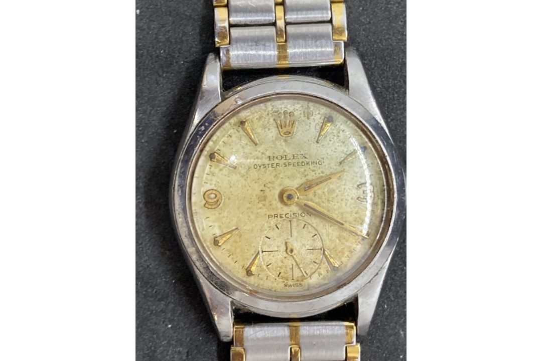 Watches: Rolex Oyster Speedking Precision wristwatch stainless steel case 28mm in diameter, silver - Image 1 of 3