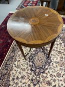 Early 20th cent. Edwardian Regency Revival occasional table of circular form inlaid with geometric