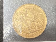 Gold oins: Half Sovereign George V 1912.