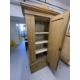 Early 20th cent. Art Nouveau pine wardrobe with single drawer below and stencilled decoration with - Image 2 of 3