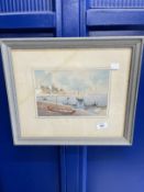 Joseph Galea (1904-1985): Watercolour Grand Harbour Malta signed bottom right. 9ins. x 6ins.