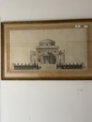 18th cent. Pen and ink and wash architectural study of a rotunda, Taraval Ecole de XVIII Siecle