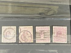 Stamps: 1902-10, SG260 2s6d colour variations from left to right, lilac, pale dull purple, purple,
