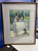 Karolina Lansdottir (1944-2019): Watercolour 'Shadows', framed and glazed. 9½ins. x 13ins.