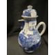 18th cent. Chinese export blue and white coffee pot and cover with building and landscape decoration - Image 1 of 6