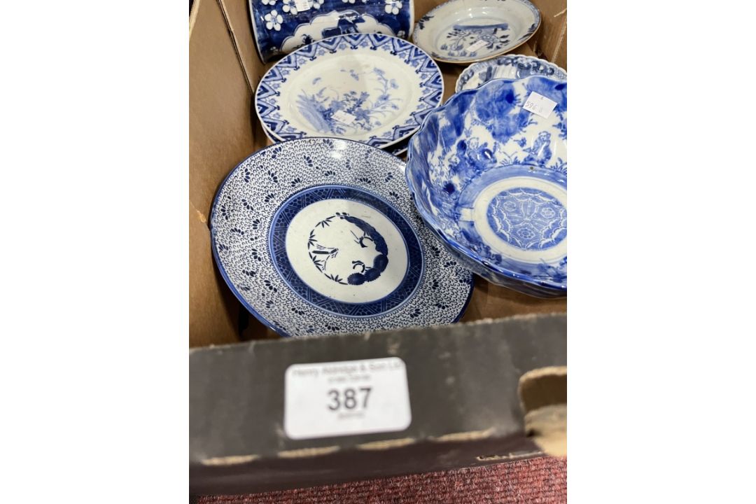 Oriental Ceramics: Mixed lot 19th cent. and later blue and white. (7) - Image 1 of 2