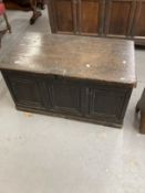 18th cent. Oak and pine coffer with later additions. 40ins. x 23ins. x 20ins.