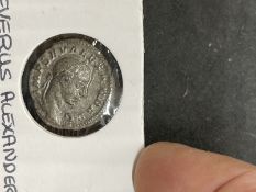 Numismatics: Roman Severus Alexander 222-235A Denarius. Rev Felicitas holding wreath and Patera.