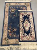 Carpets & Rugs: Chinese hand washed, the first blue ground with avian and floral decoration in