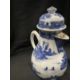 18th cent. Chinese export blue and white coffee pot and cover with building and landscape decoration - Image 3 of 6