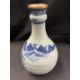 18th cent. Garlic head moulded guglet vase with building and landscape decoration. 9½ins. - Image 3 of 6