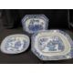 18th cent. Chinese blue and white platters one 15ins with small rim chip, the other 11ins - Image 1 of 7