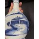 18th cent. Garlic head moulded guglet vase with building and landscape decoration. 9½ins. - Image 5 of 6