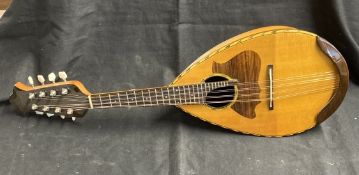 Musical Instruments: 20th cent. Bowl back eight string mandolin, cased. 25½ins.