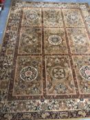 Carpets & Rugs: 20th cent. Jahan carpet made in Belgium, ivory ground with nine central