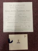 Militaria: Rare H.M.S. Hood Harmony Boys publicity flyer October 1937 plus a shipboard H.M.S. Hood