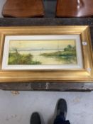 Gianfranco Carandai (1938- ): Oil on board, Lake Massaciuccoli, Lucca, Italy Signed bottom right,