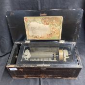 19th cent. Swiss rosewood music box marked Marque de Fabrique 1816, playing eight airs. No. 43585.