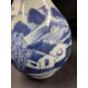 18th cent. Garlic head moulded guglet vase with building and landscape decoration. 9½ins. - Image 2 of 6