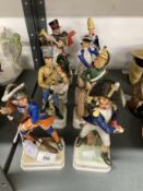 20th cent. Ceramics: Goebel Napoleonic Wars, soldier figurines including LF6, 7, 8, 9, 10, 11, 13,