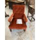 Gillows: Late Victorian walnut framed button back library stuff over arms armchair, rear leg stamped - Image 1 of 2