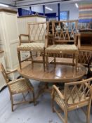 20th cent. Mahogany dining room suite consisting of eight armchairs on fluted tapered legs, a dining