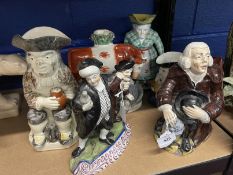 18th/19th & 20th cent. Staffordshire Ceramics: Pearl ware figure after Kent The Tipsy Parson 9ins,