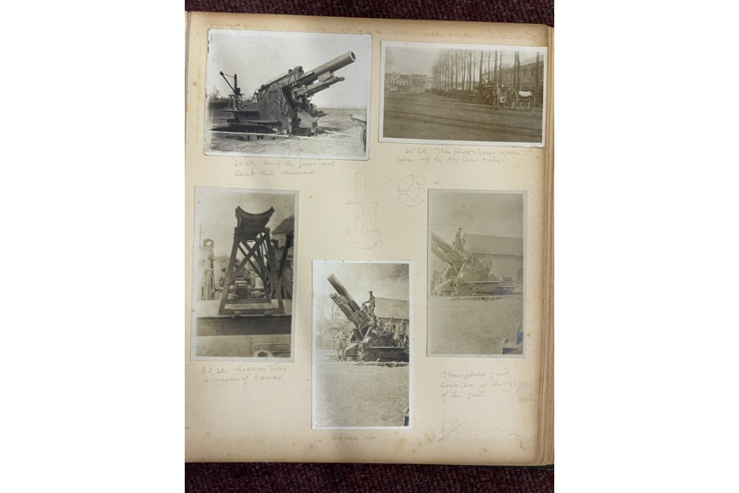 World War One: Album of photographs showing Artillery and Tommies in WWI compiled by Major C.D. - Image 2 of 7