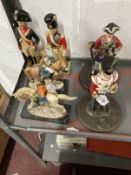 20th cent. Military figures in 18th/19th cent. costume, D.L.I. Queen's Lancers Reg (height 9ins),